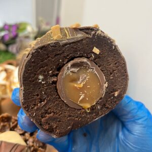 Caramel Egg Brownie Bomb